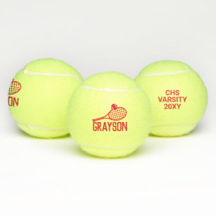 Personalized Name Custom Tennis Balls Red
