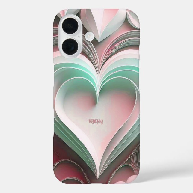 Personalized Name Custom Text Paper Hearts Case-Mate iPhone Case (Back)