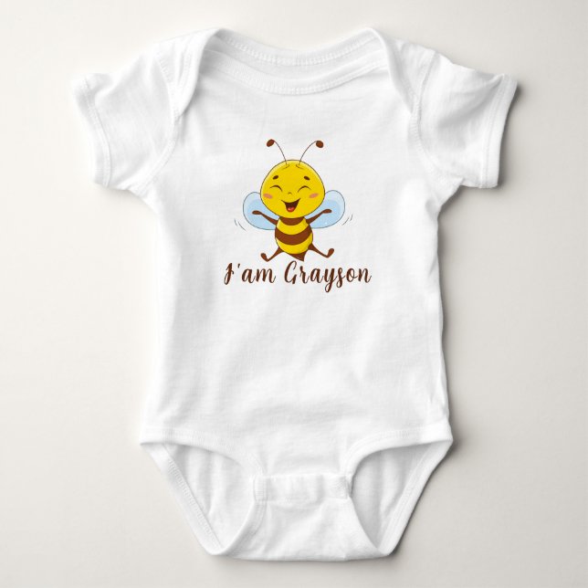  Personalized Name Cute Baby Bodysuit (Front)