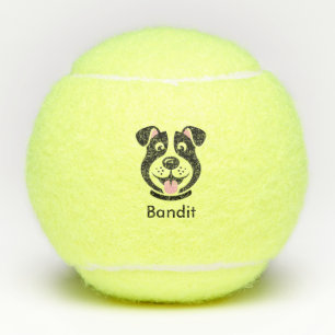  Personalized Name Cute Black Dog Tennis Balls