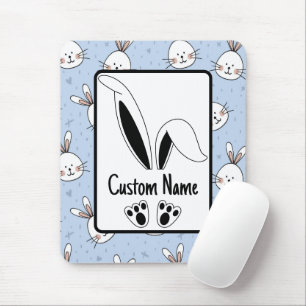 Personalized Name Cute Bunny Easter Mouse Pad