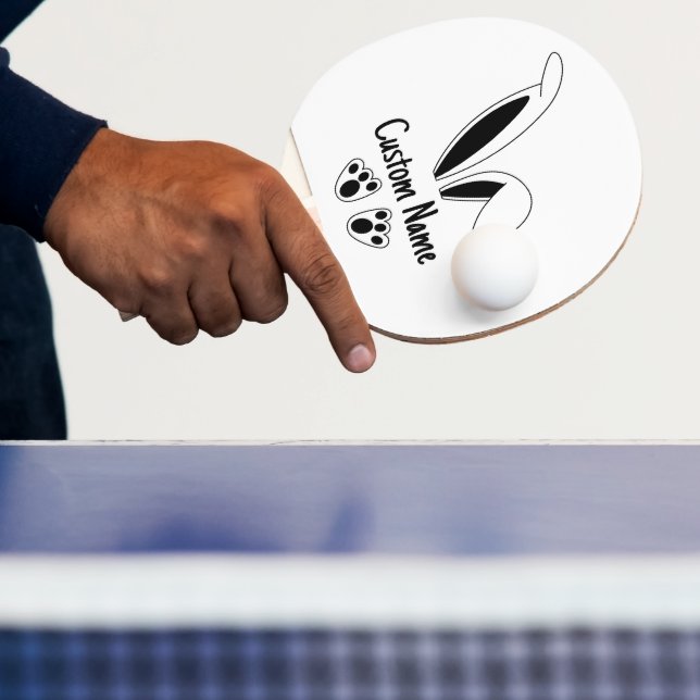 Personalized Name Cute Bunny Easter Ping Pong Paddle (Insitu)