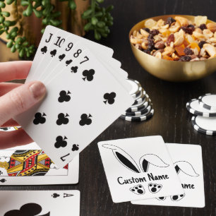 Personalized Name Cute Bunny Easter Playing Cards
