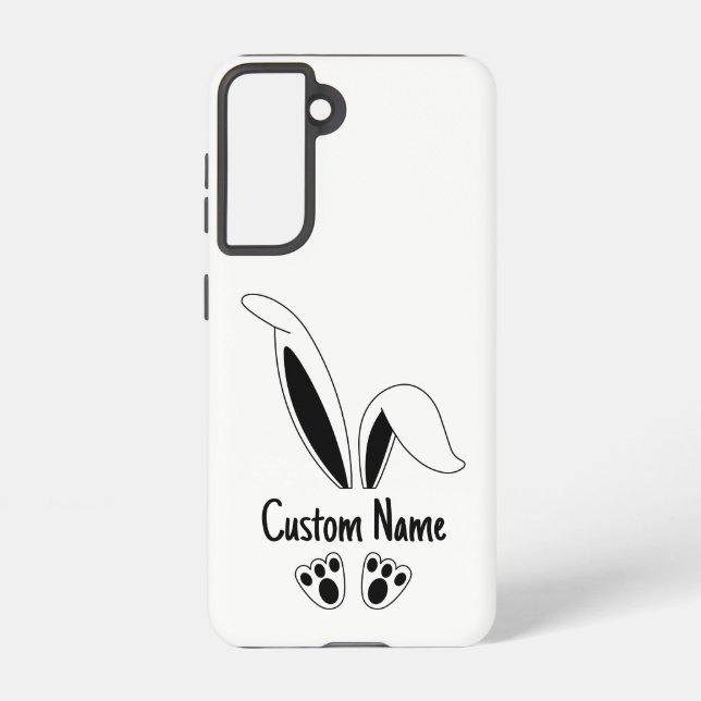 Personalized Name Cute Bunny Easter Samsung Galaxy S21 Case (Back)