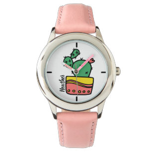 Personalized Name Cute Cactus Kids Watch