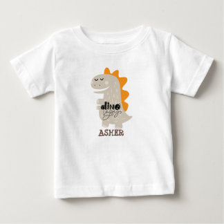 Personalized name cute dino toddler boy tshirt