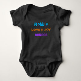 Personalized Name Cute  Fun Colourful Script Sweet Baby Bodysuit