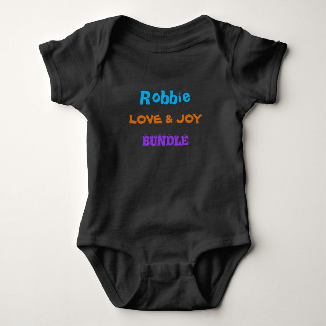 Personalized Name Cute  Fun Colourful Script Sweet Baby Bodysuit (Front)