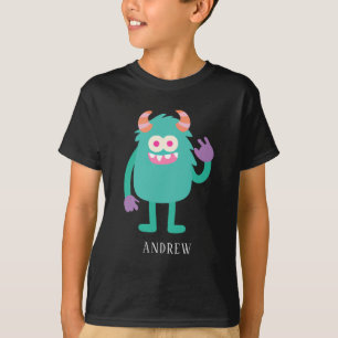 Personalized Name Cute Monster Kids T-Shirt
