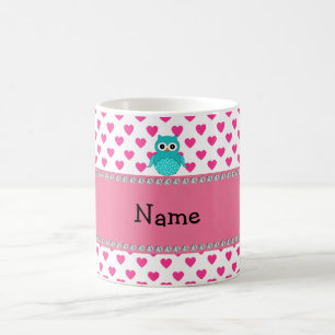 Personalized name cute owl coffee mug