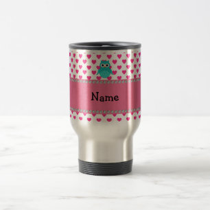 Personalized name cute owl travel mug