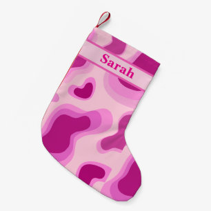 Personalized Name Cute Pink Colour Merry Chistmas Small Christmas Stocking