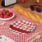 Personalized name cute pizza red chequered