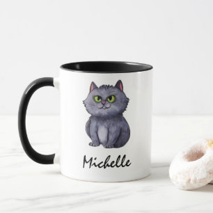 Personalized Name Cute Spooky Cat Halloween  Mug
