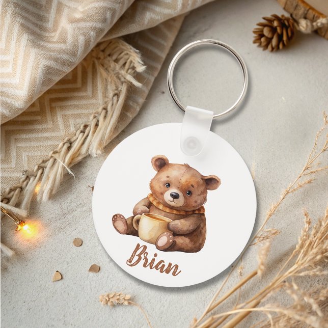 Personalized name cute teddy bear keychain (Creator Uploaded)