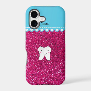 Personalized name cute tooth pink glitter