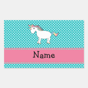 Personalized name cute unicorn sticker