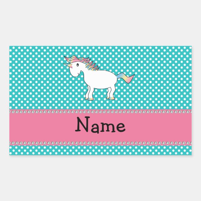 Personalized name cute unicorn sticker (Front)