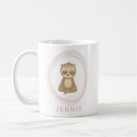 Personalized Name Cute Yoga Sloth Meditation
