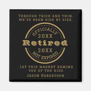 Personalized Name Date Retirement Favor for Guests Magnet