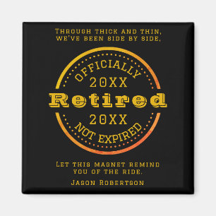 Personalized Name Date Retirement Favor for Guests Magnet