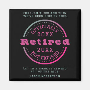 Personalized Name Date Retirement Favour for Guest Magnet