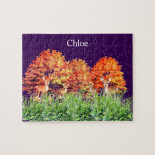 Personalized name Deer Jigsaw Puzzle