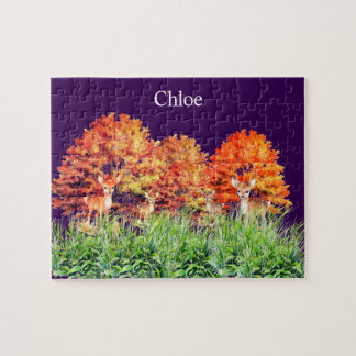 Personalized name Deer Jigsaw Puzzle
