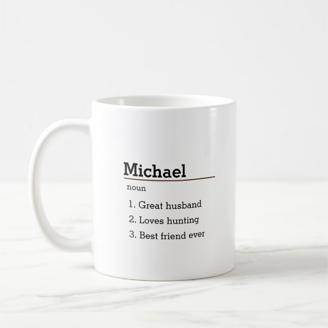 Personalized Name Definition Mug, custom Coffee Mug (Left)