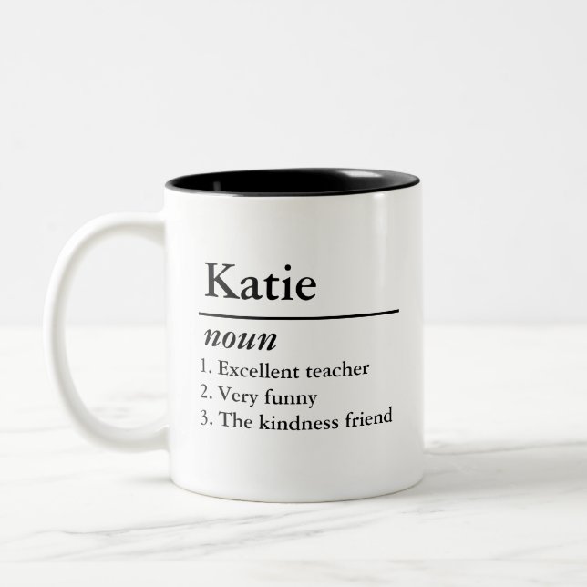 Personalized Name Definition Noun Custom Text Two-Tone Coffee Mug (Left)