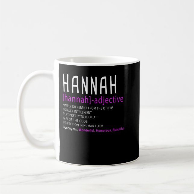 Personalized Name Description Hannah Premium  Coffee Mug (Left)
