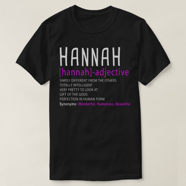 Personalized Name Description Hannah Premium  T-Shirt (Design Front)