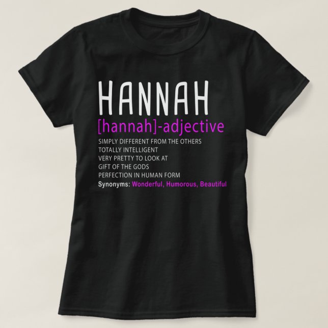 Personalized Name Description Hannah Premium  T-Shirt (Design Front)