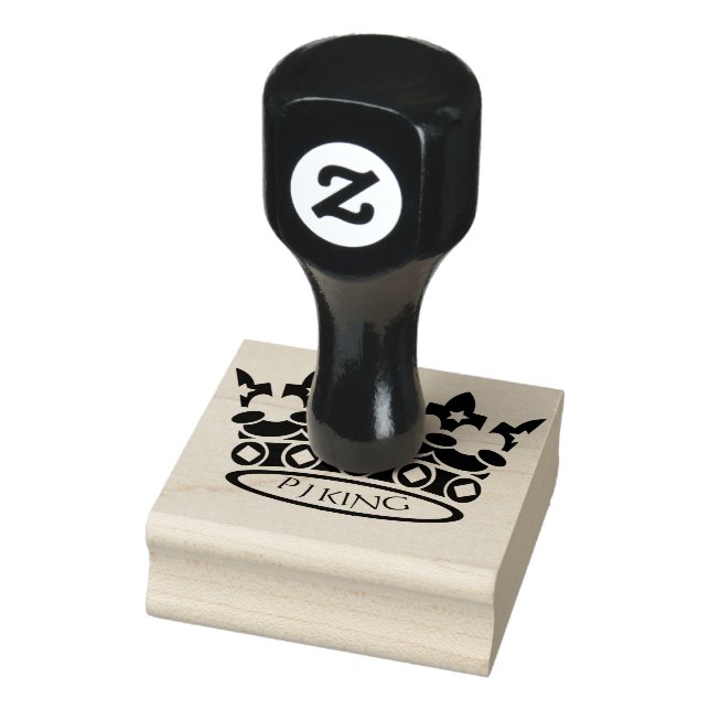 Personalized Name Design Crown Rubber Stamp (Stamp)