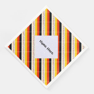 Personalized Name Deutschland Flag Tiled Napkin