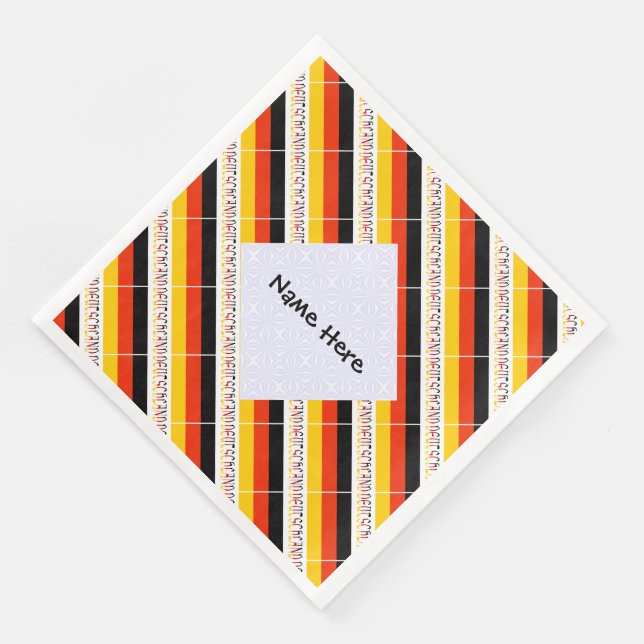 Personalized Name Deutschland Flag Tiled Napkin (Corner)