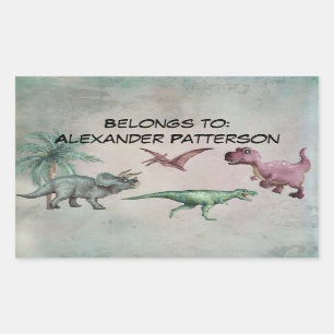 Personalized Name Dino Dinosaur Sticker Boys T Rex