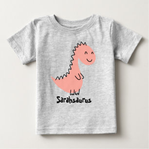 Personalized Name Dinosaur Baby T-Shirt