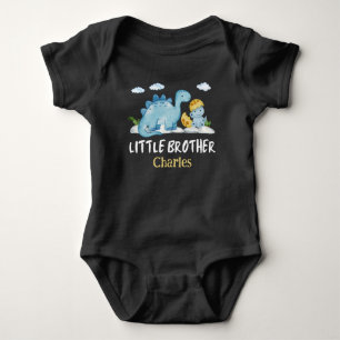 Personalized Name Dinosaur Little Brother Baby Bodysuit