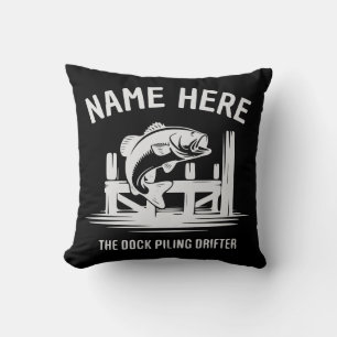 Personalized Name Dock Shadow Bass Throw Pillow