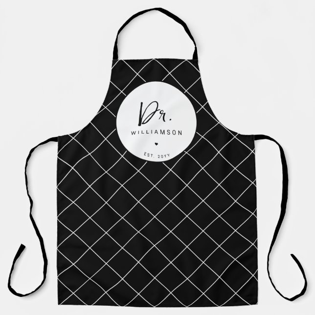 Personalized Name Dr Minimalist Doctor Graduation Apron (Front)
