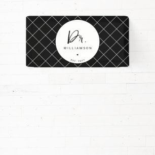 Personalized Name Dr Minimalist Doctor Graduation Banner