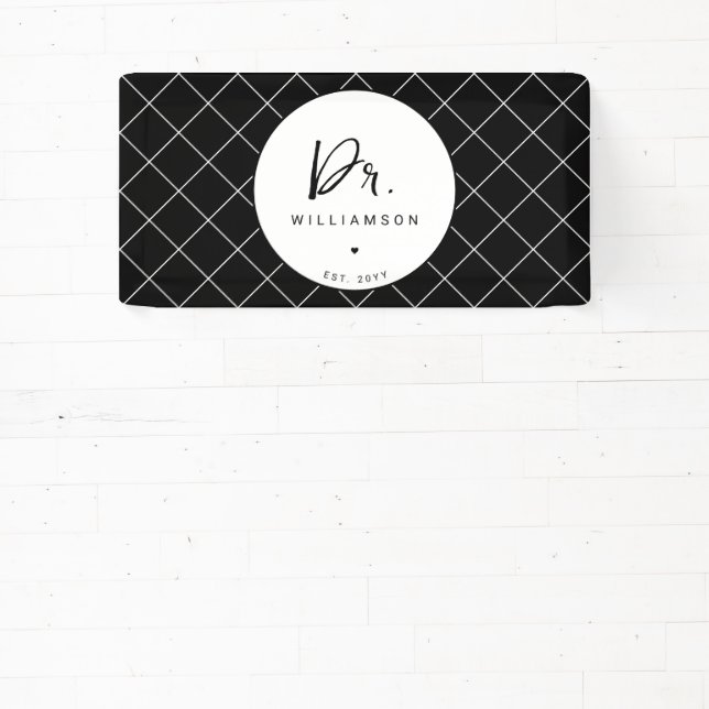 Personalized Name Dr Minimalist Doctor Graduation Banner (Insitu)