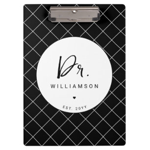 Personalized Name Dr Minimalist Doctor Graduation Clipboard