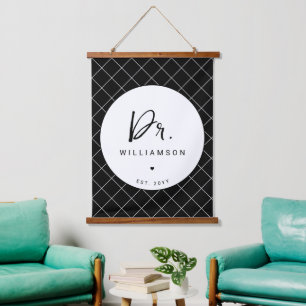 Personalized Name Dr Minimalist Doctor Graduation Hanging Tapestry