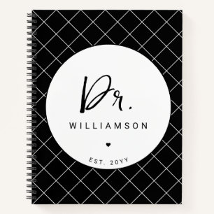 Personalized Name Dr Minimalist Doctor Graduation Notebook