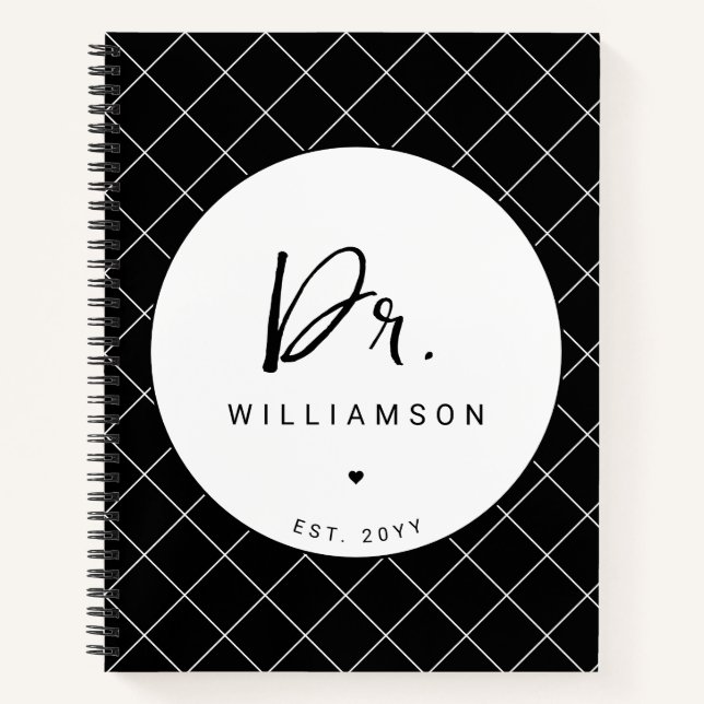 Personalized Name Dr Minimalist Doctor Graduation Notebook (Front)