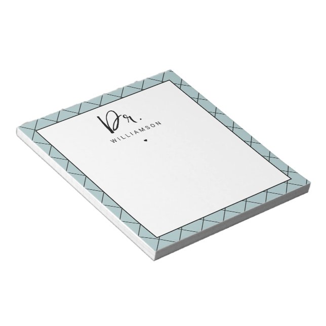 Personalized Name Dr Minimalist Doctor Graduation Notepad (Angled)
