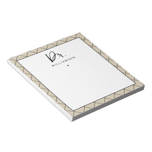 Personalized Name Dr Minimalist Doctor Graduation Notepad (Angled)