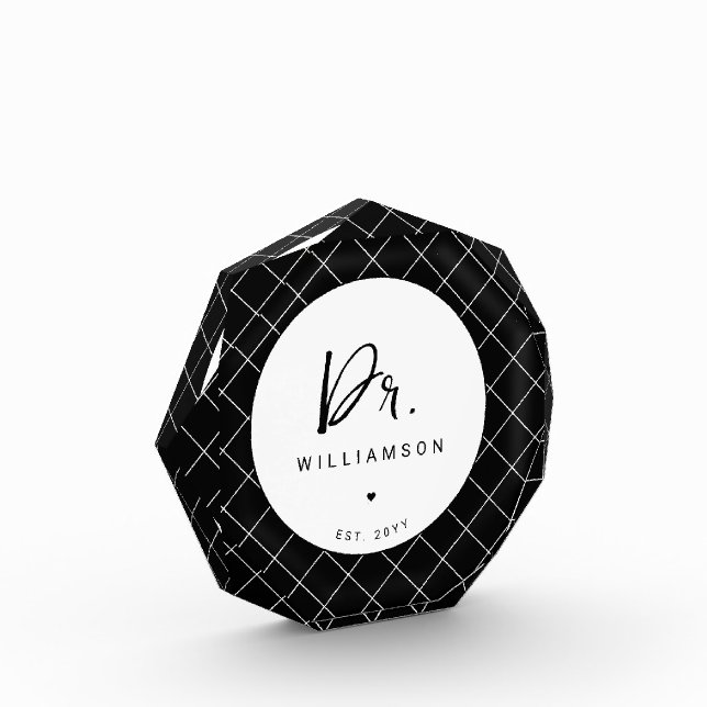 Personalized Name Dr Minimalist Doctor Graduation Photo Block (Left)